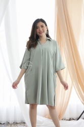 YEONG DRESS Baju Hamil Menyusui Basic Dress Casual V Neck Kantong Kekinian Modis Modern   DRO 1031 20  large